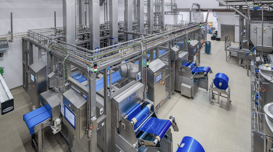 I Robot Stäubli nella linea di confezionamento per blocchi di formaggio a pasta dura